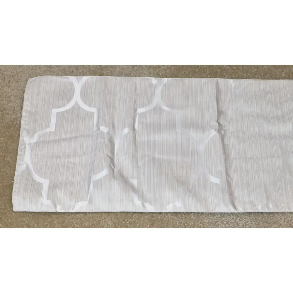 Liquid Repellent Table Runner Ivory Geometric Bardwil Linens 68x14
